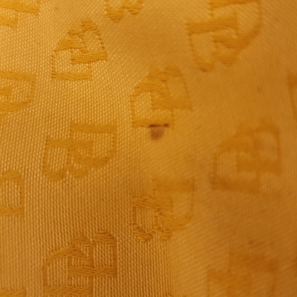 Dooney & Bourke Y2K Yellow Logo Canvas Tote Tan Leather Trim Vintage - Picture 11 of 13